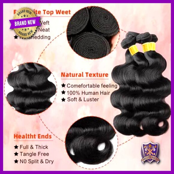 20-26 Inch Body Wave Human Hair Extensions 4 Bundles Brazilian Virgin Hair main image 6